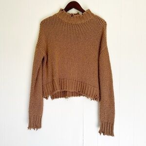 SHOW ME YOUR MUMU Cody Crop Distressed Knit Java